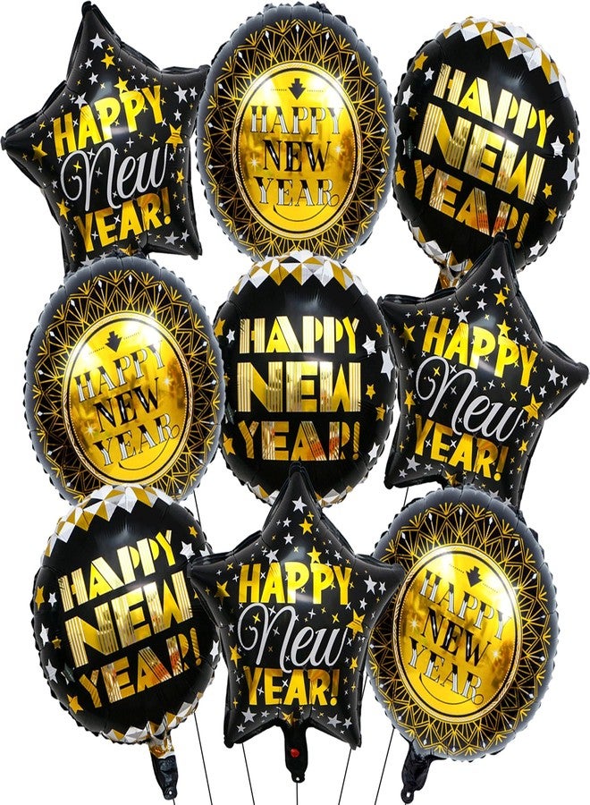 Tagberoy Black and Gold Happy New Year Balloons, 18 Inch New Years Balloons for 2026 New Year Decorations, New Years Eve Balloon for NewYears Eve Decorations - Image 1